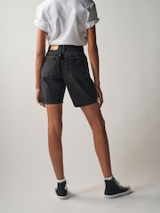Own. Washed Black Low Rise Baggy Boyfriend Denim Shorts - Image 3 of 7