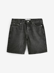 Own. Washed Black Low Rise Baggy Boyfriend Denim Shorts - Image 7 of 7