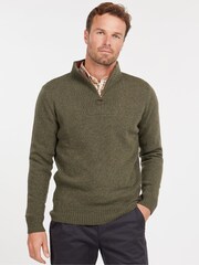 Barbour® Green Nelson Essential Half Zip Jumper - Image 1 of 8