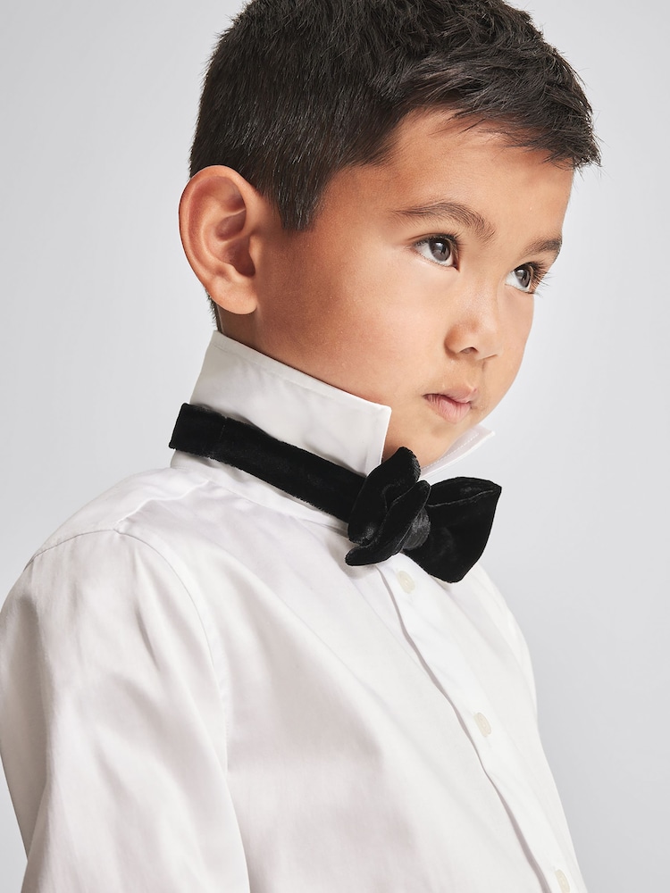 Reiss Black Hike Velvet Bow Tie - Image 1 of 5