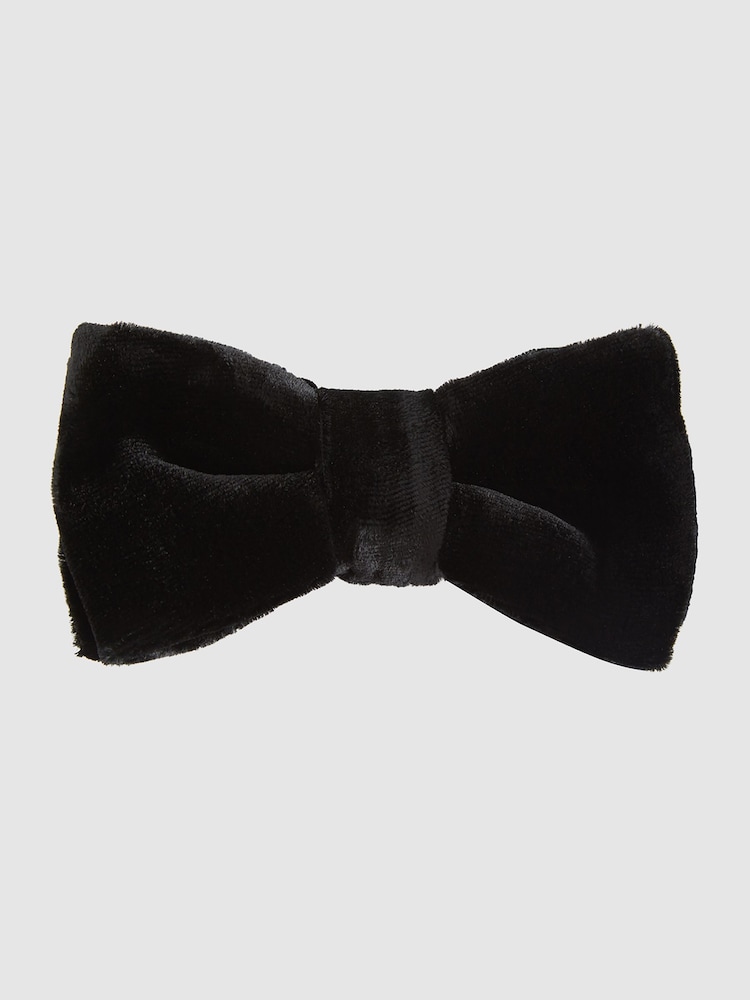 Reiss Black Hike Velvet Bow Tie - Image 2 of 5