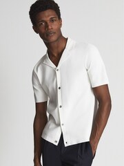 Reiss Ecru Chico Cuban Collar Shirt - Image 1 of 7