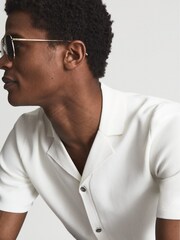 Reiss Ecru Chico Cuban Collar Shirt - Image 6 of 7