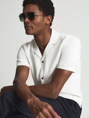 Reiss Ecru Chico Cuban Collar Shirt - Image 7 of 7
