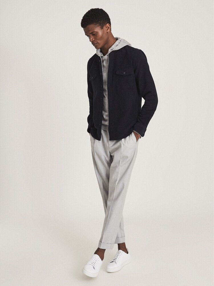 Reiss Navy Miami Twin Pocket Overshirt - Image 1 of 5