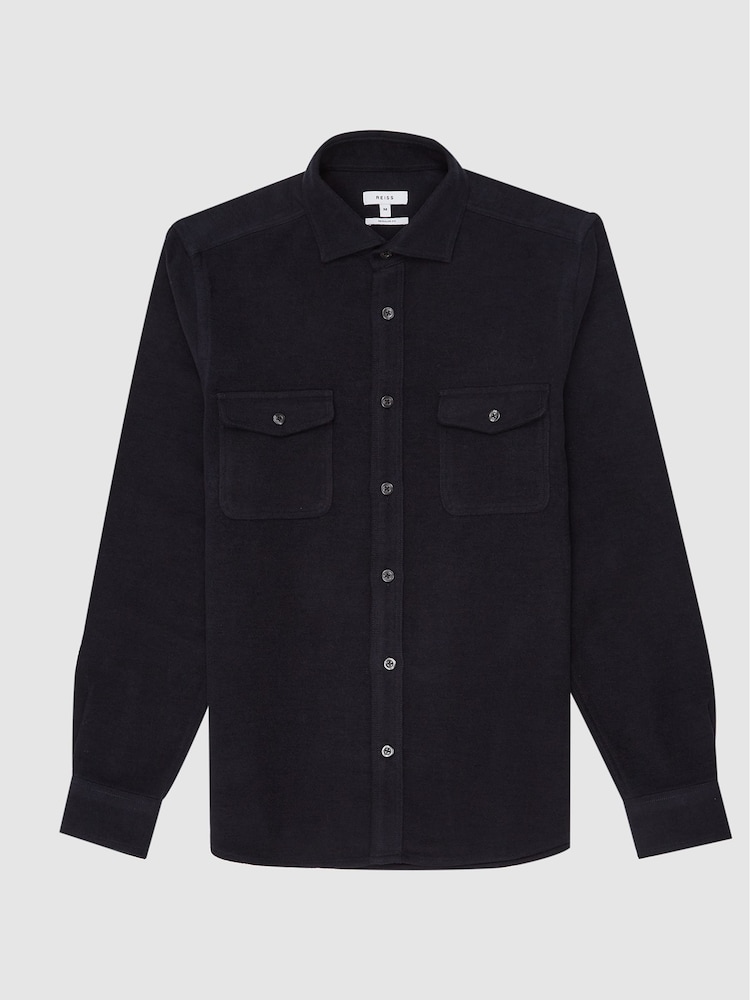 Reiss Navy Miami Twin Pocket Overshirt - Image 2 of 5