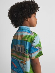 Reiss Multi Retreat Junior Cuban Collar Shirt - Image 2 of 6