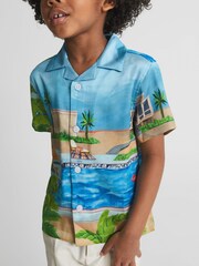 Reiss Multi Retreat Junior Cuban Collar Shirt - Image 3 of 6