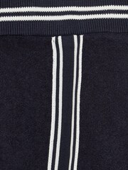 Reiss Navy Valley Junior Velour Side Stripe Shorts - Image 6 of 6