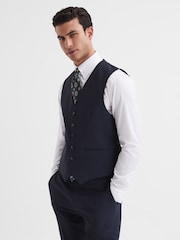 Reiss Navy Hope Modern Fit Travel Waistcoat - Image 1 of 6