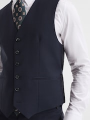 Reiss Navy Hope Modern Fit Travel Waistcoat - Image 4 of 6