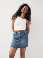 Mid Blue Hourglass Denim Mini Skirt - Image 1 of 8