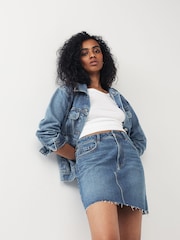 Mid Blue Hourglass Denim Mini Skirt - Image 4 of 8