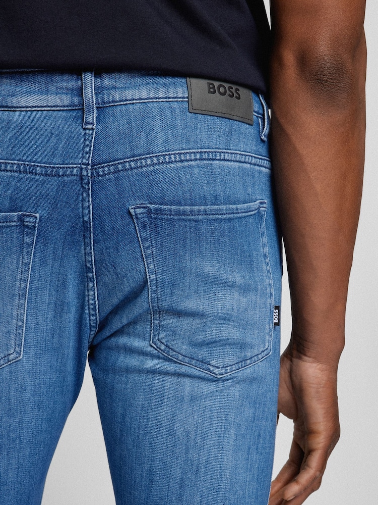 BOSS Light Blue Delaware Slim Fit Jeans - Image 4 of 4