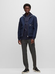 Albastru - BOSS Pado Tonal Marcă Mânecă lungă 100% Polo Cotton Tricouri - Imaginea 2 din 8