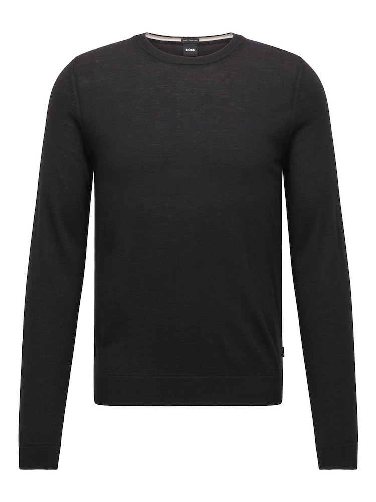 BOSS Black Virgin Wool Knitted Jumper - Image 4 of 4 BOSS Black Virgin Wool Knitted Jumper - Image 4 of 4