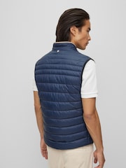 BOSS Blue Water Repellent 3D Tape Logo Padded Quilted Gilet - Image 2 of 6