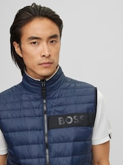 BOSS Blue Water Repellent 3D Tape Logo Padded Quilted Gilet - Image 5 of 6