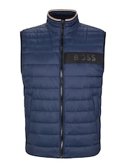 BOSS Blue Water Repellent 3D Tape Logo Padded Quilted Gilet - Image 6 of 6