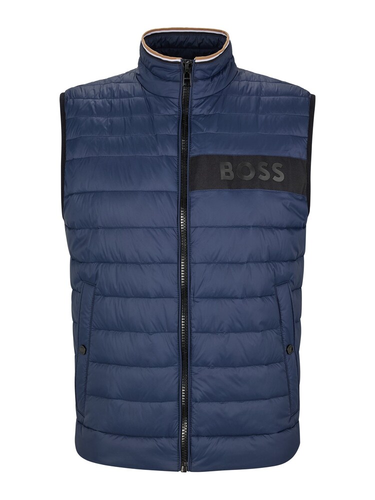 BOSS Blue Water Repellent 3D Tape Logo Padded Quilted Gilet - Image 6 of 6 BOSS Blue Water Repellent 3D Tape Logo Padded Quilted Gilet - Image 6 of 6