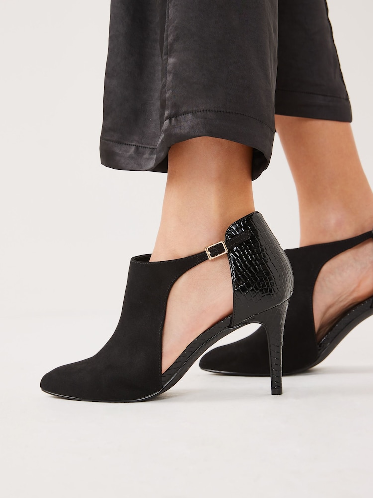 Black Extra Wide Fit Forever Comfort® Open Side Skinny Heel Shoe Boots - Image 2 of 6 Black Extra Wide Fit Forever Comfort® Open Side Skinny Heel Shoe Boots - Image 2 of 6