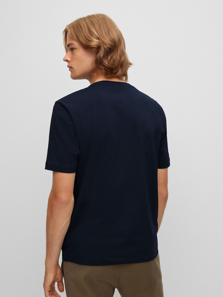 Dunkelblau - Boss Relaxed Fit TChup Stretch Baumwolle T-Shirt - Bild 2 von 7