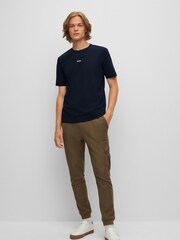 Dunkelblau - Boss Relaxed Fit TChup Stretch Baumwolle T-Shirt - Bild 3 von 7