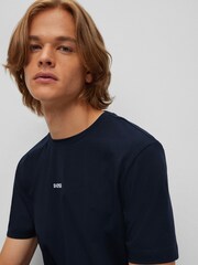 Dunkelblau - Boss Relaxed Fit TChup Stretch Baumwolle T-Shirt - Bild 4 von 7