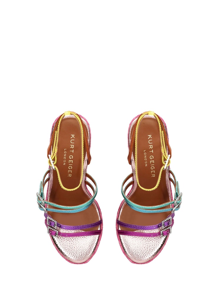 Kurt Geiger London Pink Pierra Wedge Sandals - Image 4 of 4
