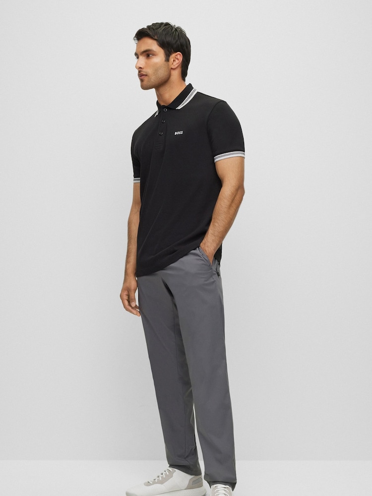 أسود/رمادي - BOSS Pallas 100% Cotton Polo Shirt - صورة 1 من 4 أسود/رمادي - BOSS Pallas 100% Cotton Polo Shirt - صورة 1 من 4