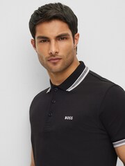BOSS Black/Grey Pallas 100% Cotton Polo Shirt - Image 4 of 4
