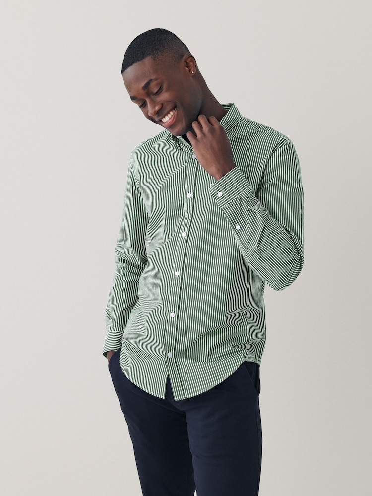 Green Stripe Long Sleeve Shirt - Image 2 of 6