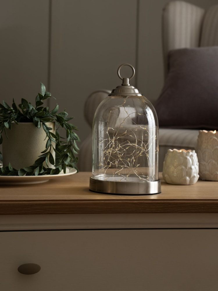 Brushed Chrome Battery Operated Cloche Feature Light - Image 2 of 8