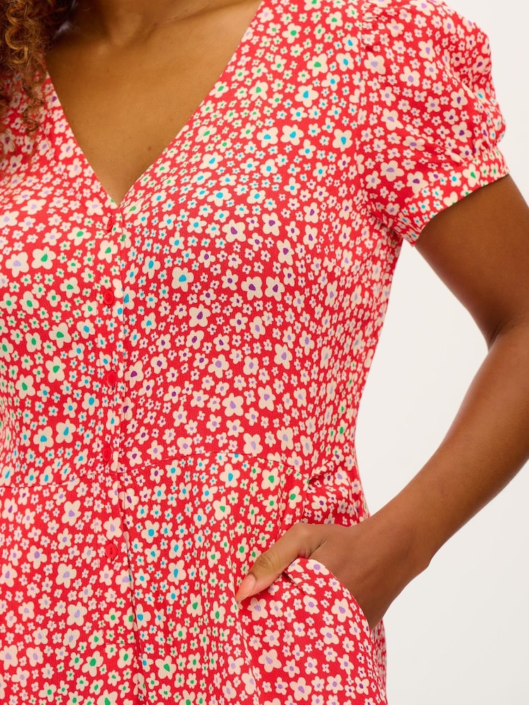 Sugarhill Brighton Red Rainbow Daisies Kalisha Jumpsuit - Image 4 of 4