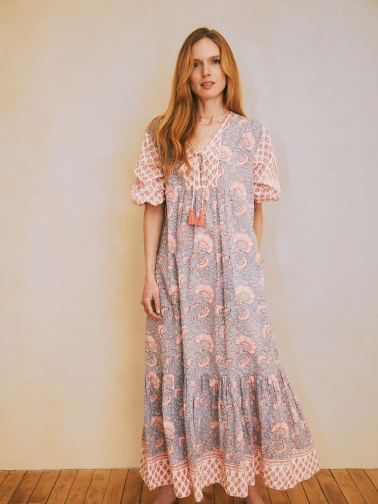 Ophelia and Indigo Pink/Blue Molly Long Sleeve Dress - Image 1 of 5