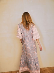 Ophelia and Indigo Pink/Blue Molly Long Sleeve Dress - Image 2 of 5