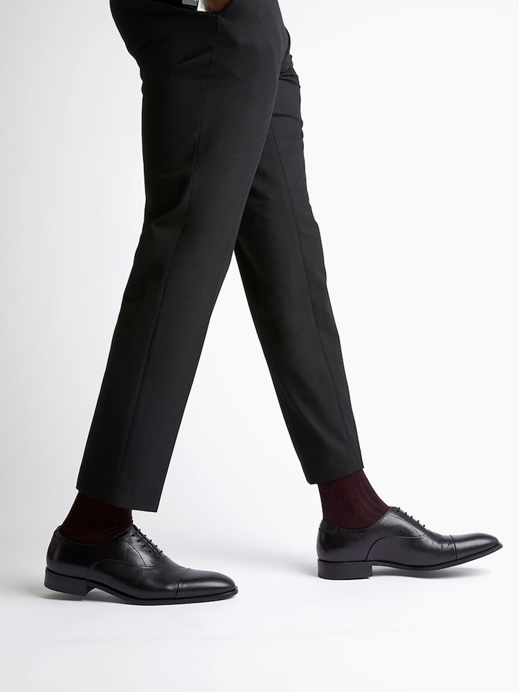 Dune London Black Standard Fit Secrecy Oxford Toe Cap Lace-Up Shoes - Image 1 of 6