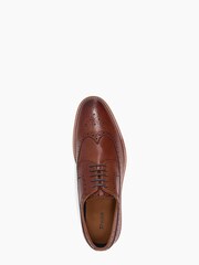 Dune London Tan Brown Superior Leather Wingtip Brogue Shoes - Image 6 of 6