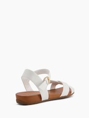 Dune London White Landie Cross Strap Comfort Sandals - Image 5 of 6