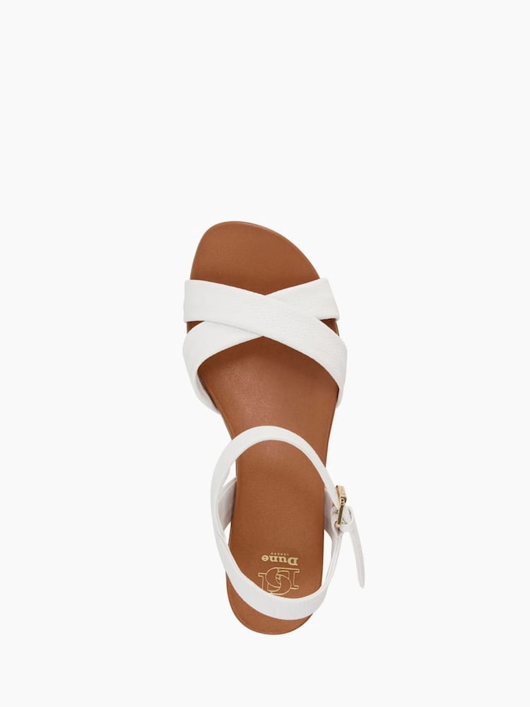 Dune London White Landie Cross Strap Comfort Sandals - Image 6 of 6