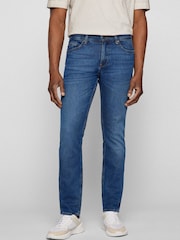 BOSS Mid Blue Delaware Slim Fit Stretch Jeans - Image 1 of 5