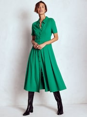 Boden Green Bridget Ponte Shirt Dress - Image 2 of 4