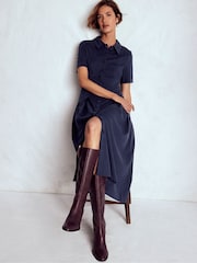 Boden Blue Bridget Ponte Shirt Dress - Image 1 of 5