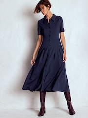 Boden Blue Bridget Ponte Shirt Dress - Image 4 of 5