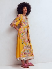 Boden Yellow Octavia Linen Blend Dress - Image 1 of 4