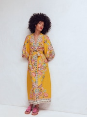 Boden Yellow Octavia Linen Blend Dress - Image 3 of 4