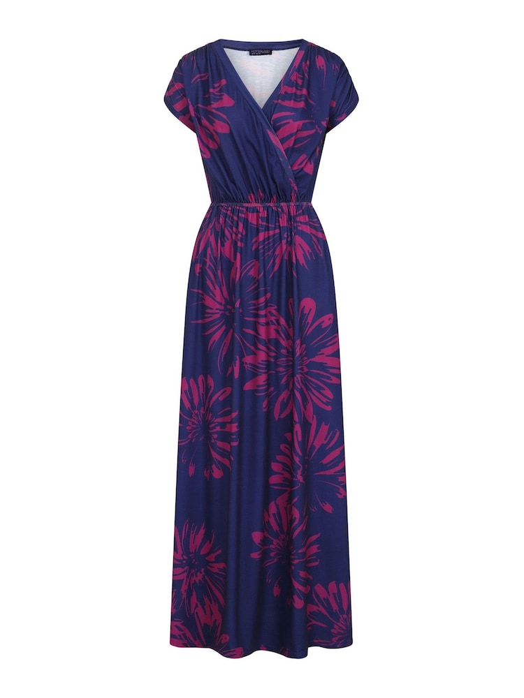 Hot Squash Womens Navy/Pink Flower Iconic Maxi Dress - Image 3 of 3 Hot Squash Womens Navy/Pink Flower Iconic Maxi Dress - Image 3 of 3