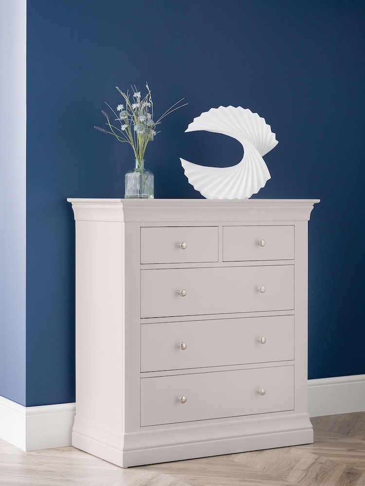 Julian Bowen Grey Clermont 5 Drawer Chest - Image 1 of 8
