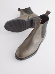Khaki Green Extra Wide Fit Forever Comfort® Leather Chelsea Boots - Image 3 of 5