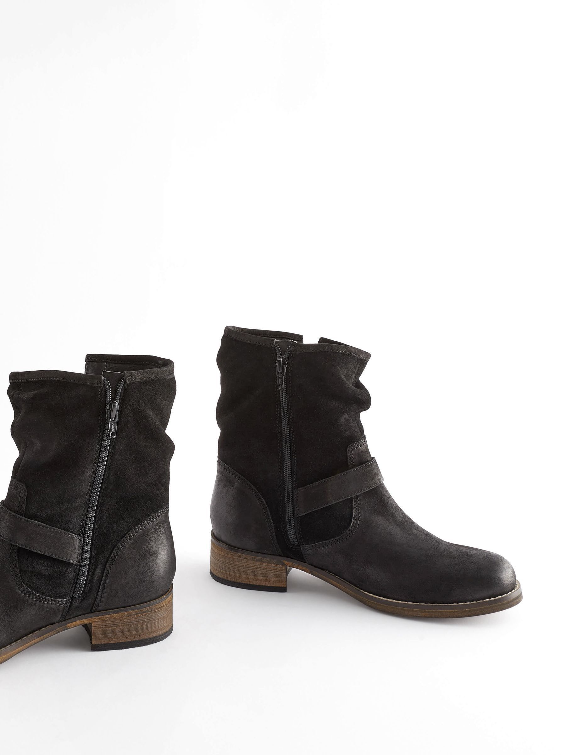 Leather slouch ankle boots uk deals